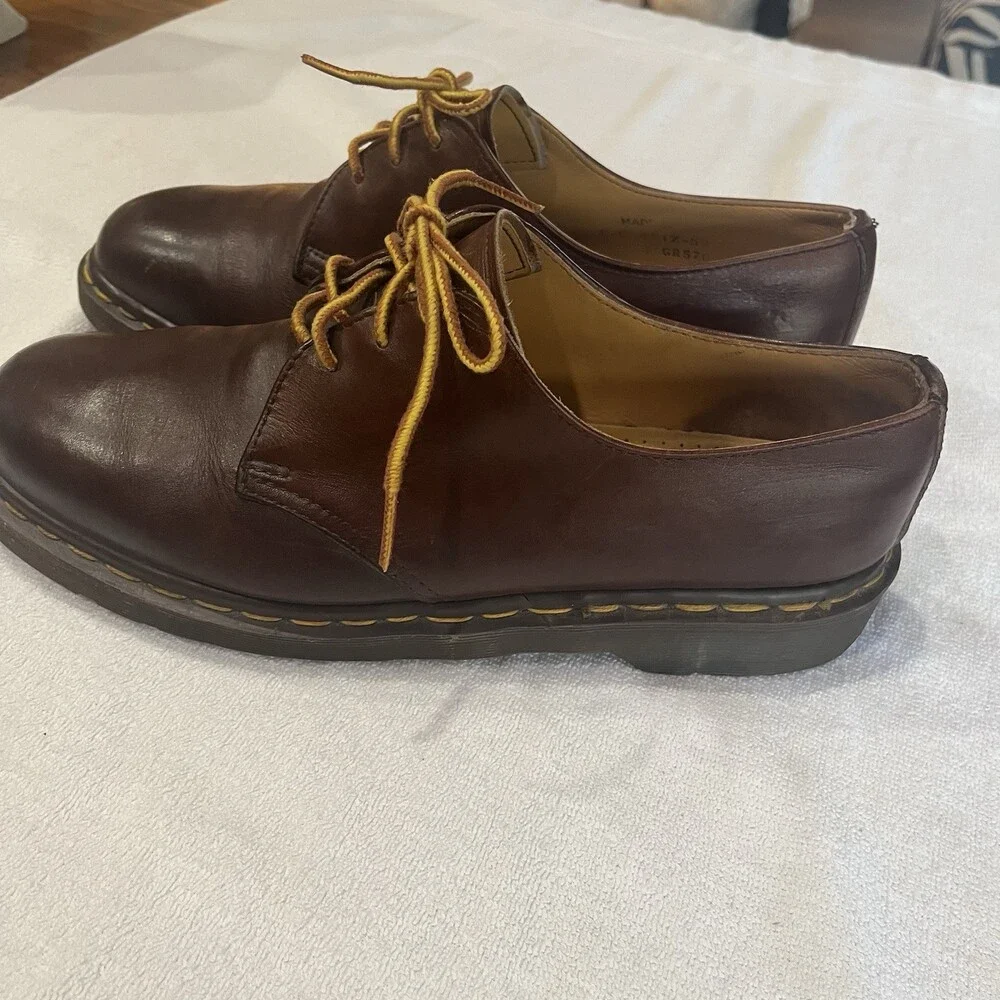 Vtg‎ Dr Martens 1461 Oxblood Smooth Leather 3 Eyes Shoe Air Wair 11